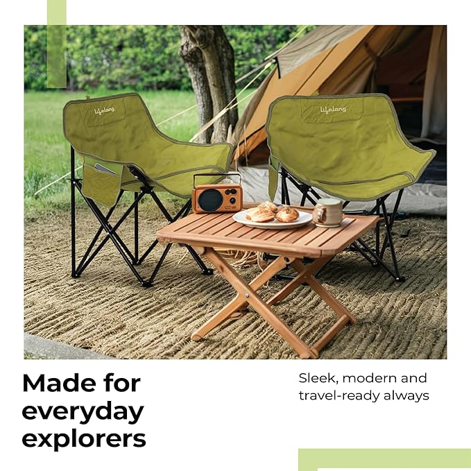 Lifelong Foldable Camping Chair – Lightweight, Durable & Portable with Side Pockets