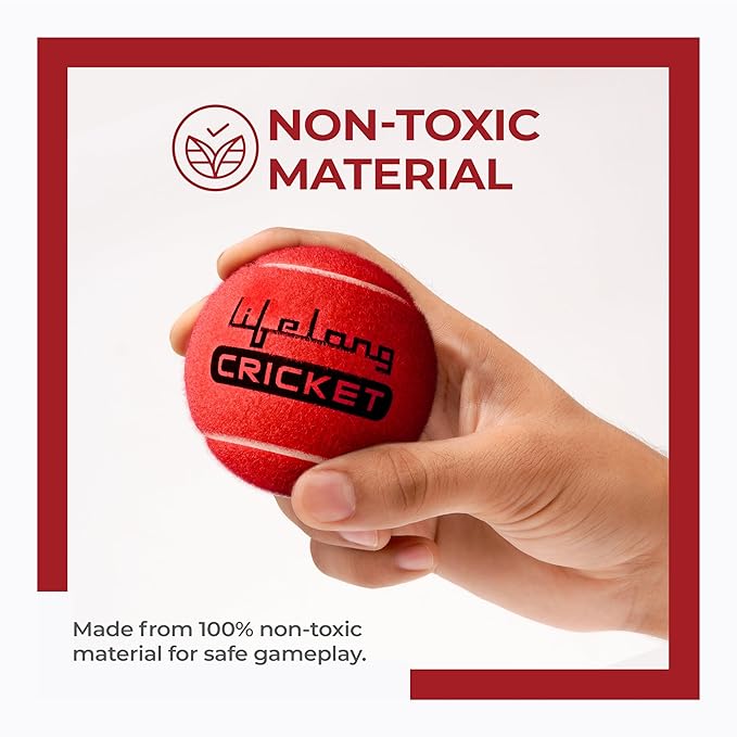 Lifelong Rubber Cricket Tennis Balls – Heavy Red, Durable, Set of 3