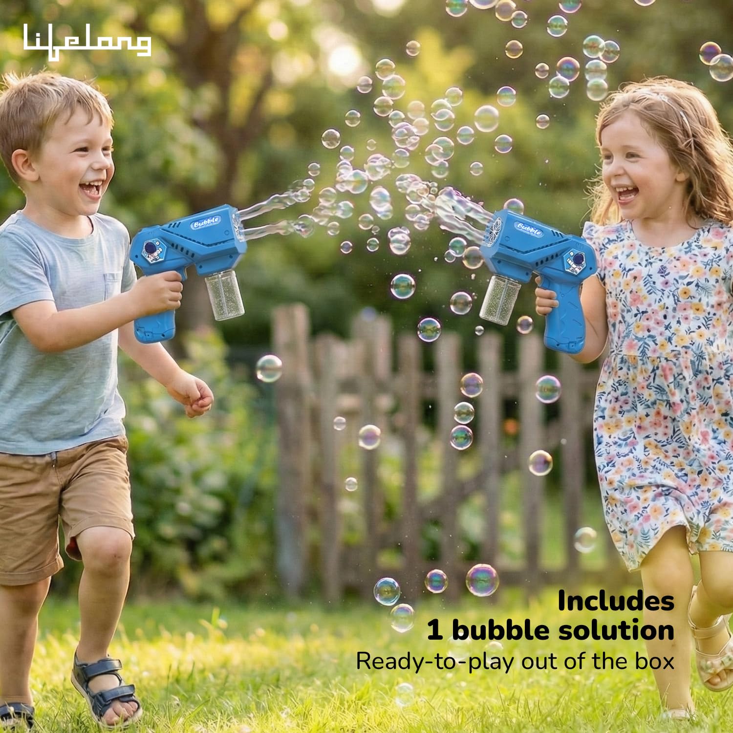 Lifelong Cuppy Electric Bubble Blaster Gun with One-Touch Bubble Fun for Kids