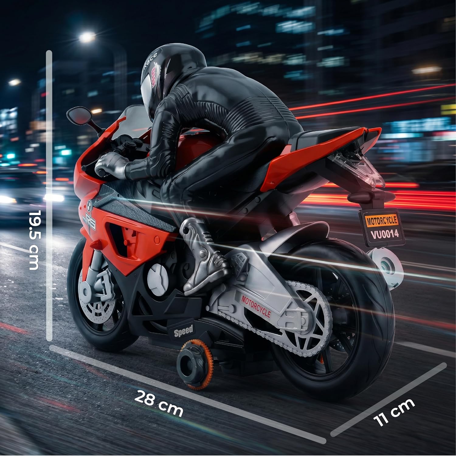 Lifelong RC Motorbike Toy with Lights, Music, 360° Stunts & Type-C Charging