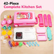 Lifelong Big Kitchen Play Set with Portable Suitcase & 28 Cooking Accessories