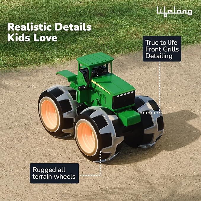Lifelong Cuppy Friction Powered Big Tractor Toy | Push & Go Farm Truck for Kids