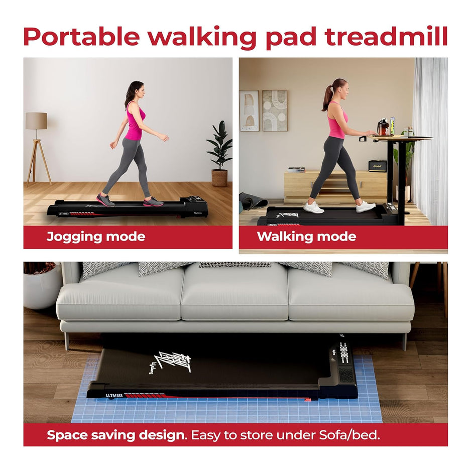 Lifelong Walking Pad Treadmill – 3HP Motor, Incline, Foldable, 110Kg (LLTM183)