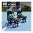Lifelong Kids Adjustable Inline Skating Shoes with LED Lights – Durable Frame with Safety Pads, Adjustable Size (Euro 38–41, Blue, L)