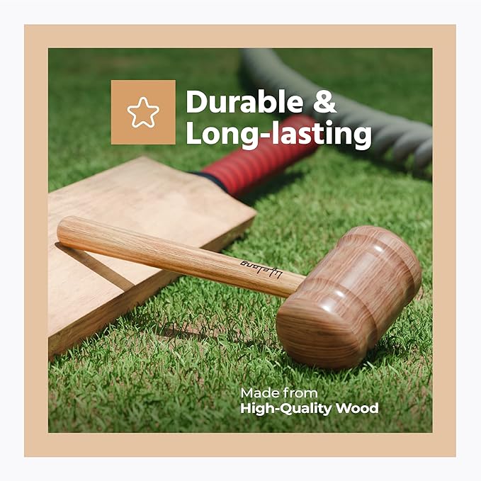 Lifelong Wooden Bat Mallet – Dual-Sided, Durable Wood, Balanced for Cricket