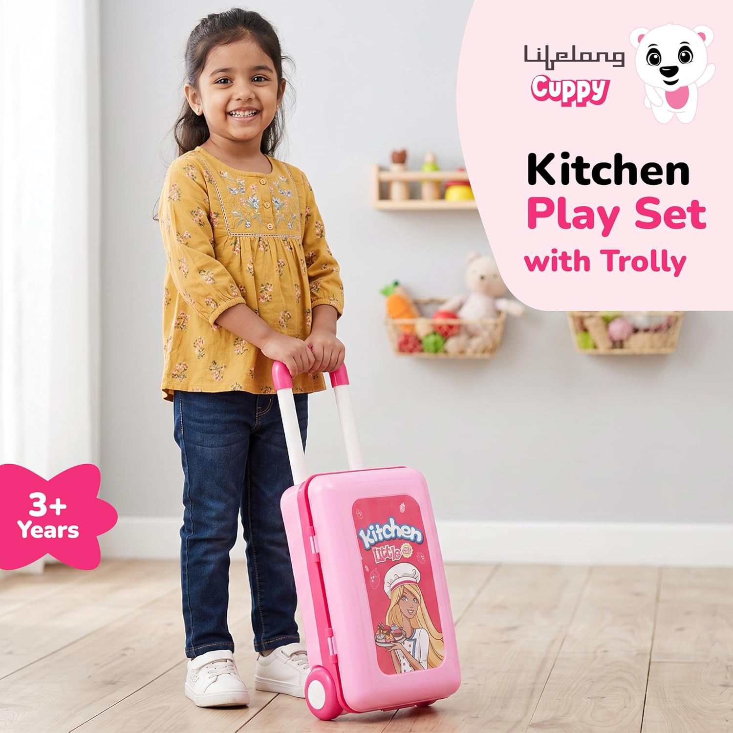 Lifelong Big Kitchen Play Set with Portable Suitcase & 28 Cooking Accessories
