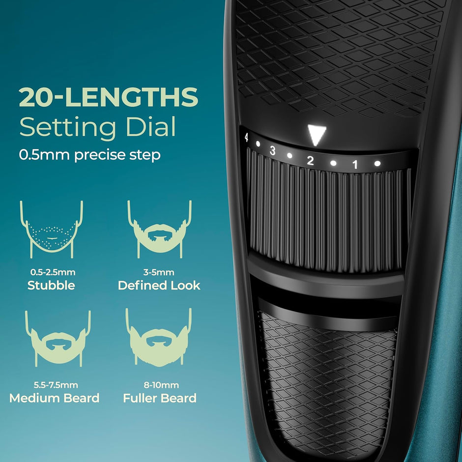 Lifelong Beard Trimmer for Men with 20 Length Settings & Type-C Charging