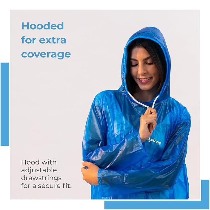 Lifelong Waterproof Unisex Raincoat – Hooded Full Sleeve Outdoor Poncho for Men, Women, Boys & Girls, Lightweight Travel Rainwear (1 Pc)