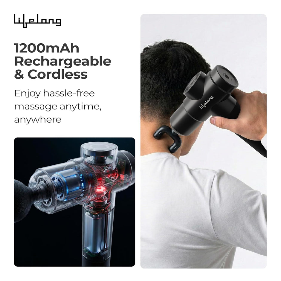 Lifelong Percussion Massage Gun – Deep Tissue Pain Relief Massager