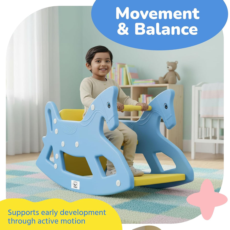 Lifelong 2-in-1 Rocking Horse & Study Table for Kids 1-5 Yrs, BIS Certified (LLCRK01)