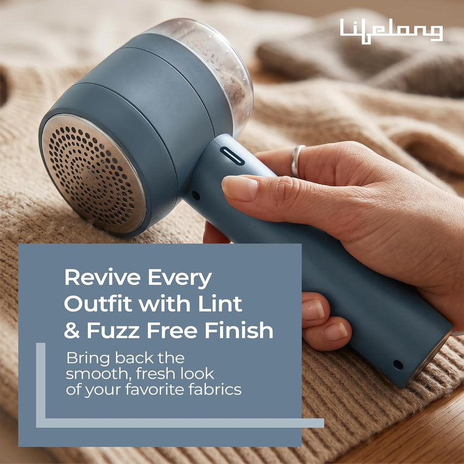 Lifelong Electric Lint Remover with Digital Display | 3 Speeds, 6800RPM, 6-Leaf Blade