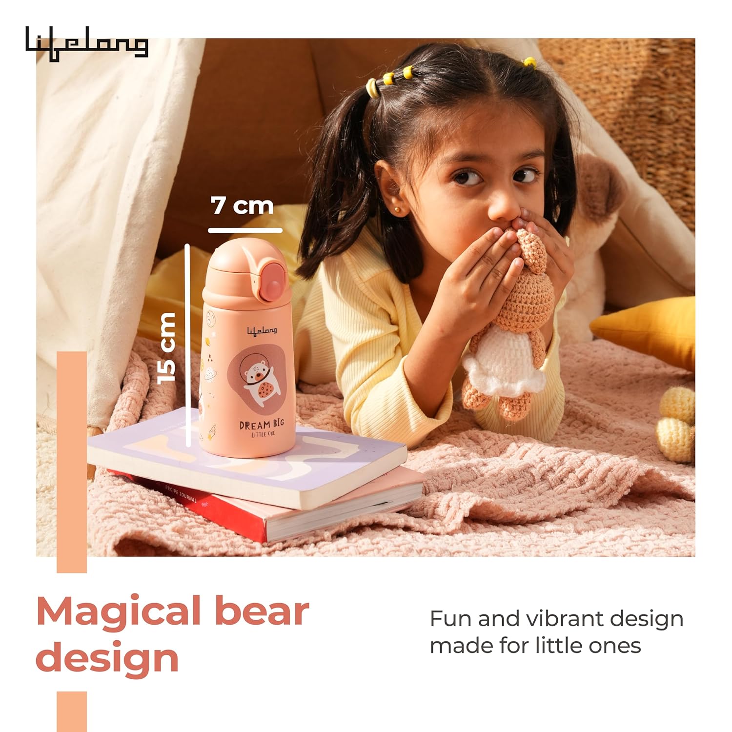 Lifelong Kids Double Walled Vacuum Insulated Bottle with Sippy Sipper