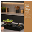 Lifelong 2 Burner Gas Stove Top for Kitchen - Manual Ignition Cooktop Modern Glass Stove for Modular Kitchen, ISI Certified & Compatible with LPG - 1 Year Manufacturer's (Black, LLGS002)