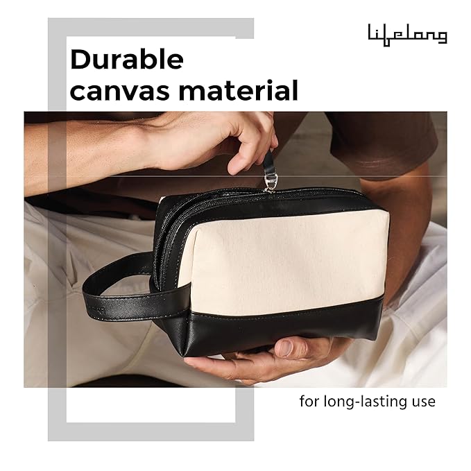 Personalised Travel Pouch – Water-Resistant Toiletry Bag (Black)