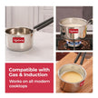 Lifelong Stainless Steel Heavy Bottom Saucepan with Glass Lid | 16cm, 2.25 L | Induction & Gas Stove Compatible | Saucepan with Handle & Knobs | Tea, Milk-Boiling Pot (LLSSP16, Silver)