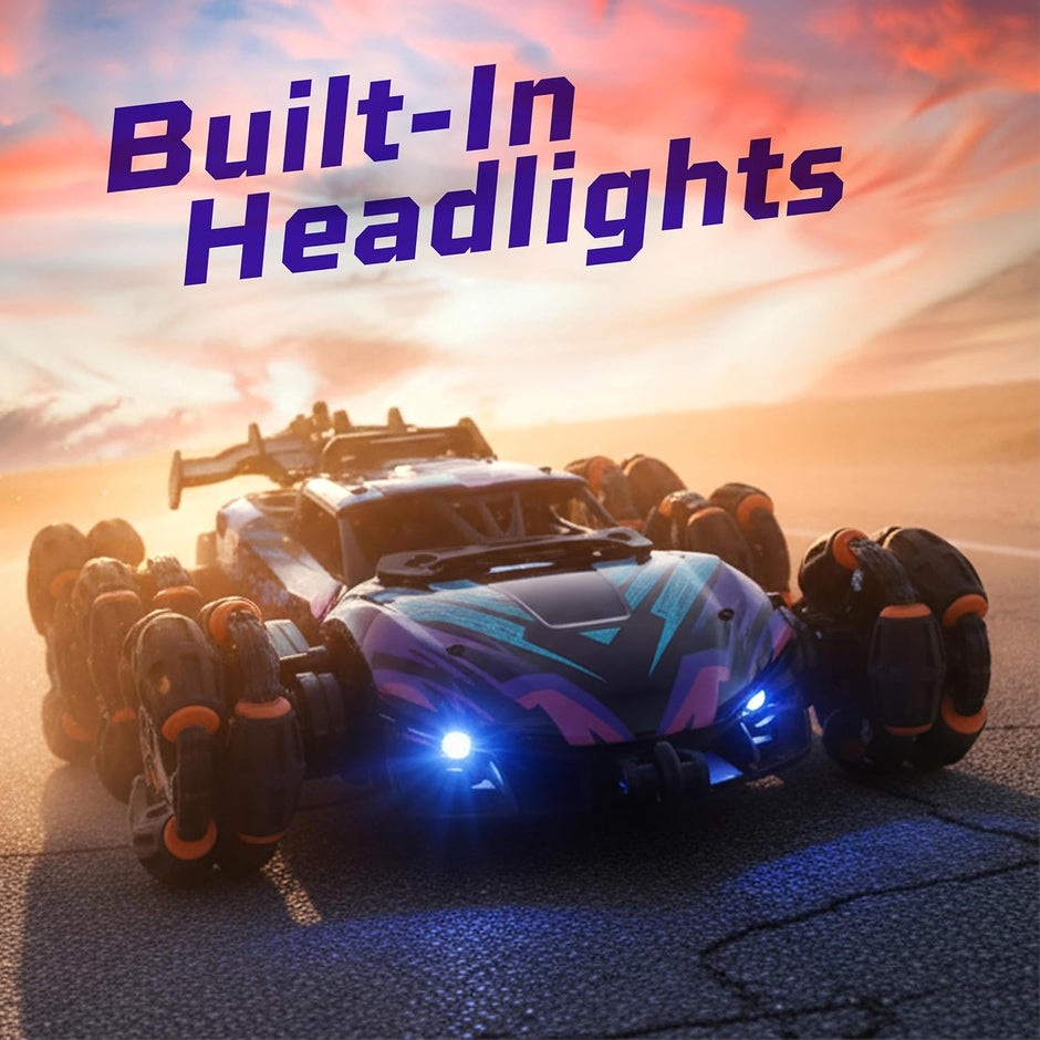 Lifelong 6x6 RC Stunt Car with Smoke, Lights, 360° Spin & Rechargeable Battery