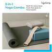 Lifelong Yoga Combo Set of 3 – 4mm Yoga Mat, 6ft Yoga Belt & Yoga Block for Men & Women