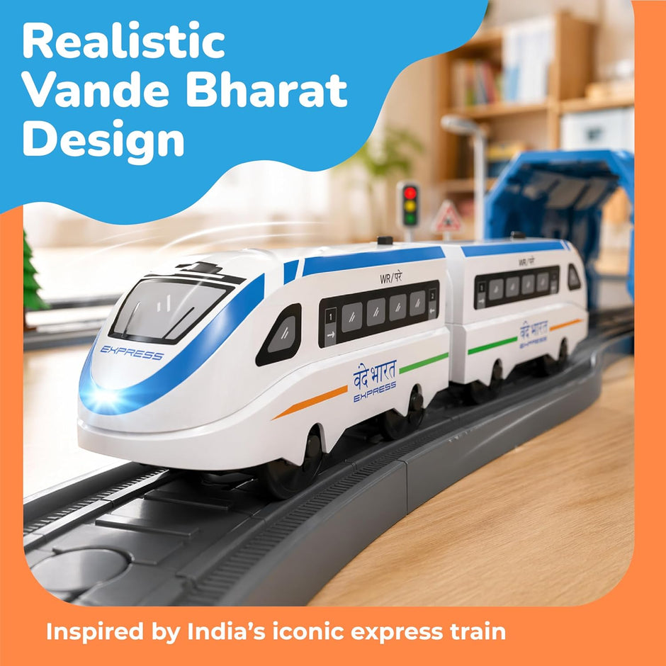 Lifelong Vande Bharat Electric Train Set with Lights, Sounds & DIY Track Play