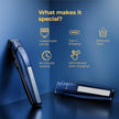 Lifelong Trim EZ Rechargeable Beard Trimmer for Men | SkinProtect Blades, Cordless Groomer with 4 Attachments, Type-C Charging & 60 Min Runtime