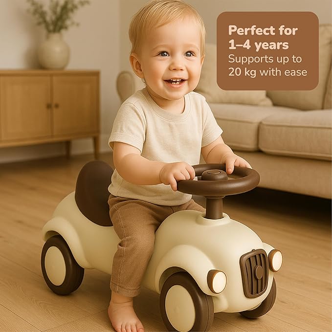 Lifelong Cuppy Vintage Ride-On Car | Push Ride Toy for Kids 1–4 Years