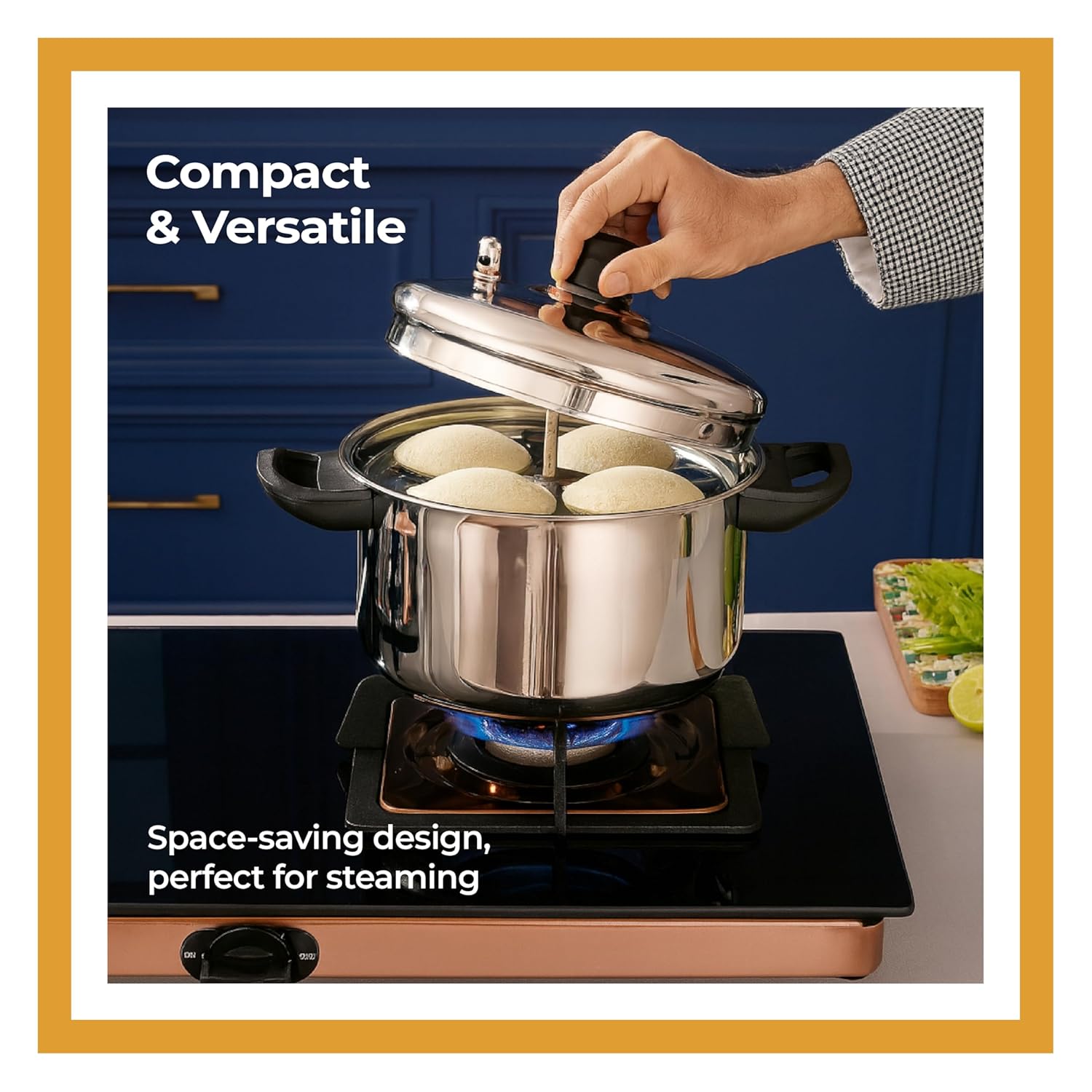 Lifelong Idli Cooker 4 Plate | 16 Idlis | Stainless Steel Idli Cooker, Induction And Gas Stove Compatible Idli Maker (LLIDCKR04, Steel Silver), 5 Litres
