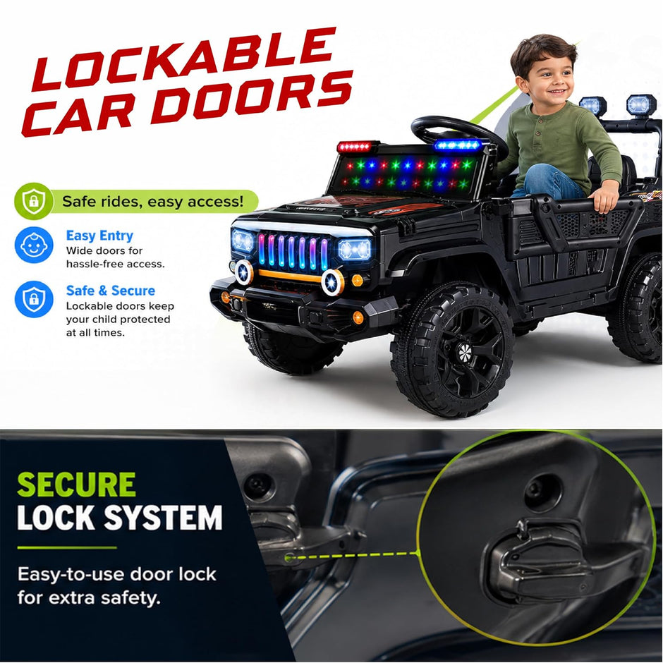 Lifelong Jeepster Kids Electric Ride-On Car (Black)