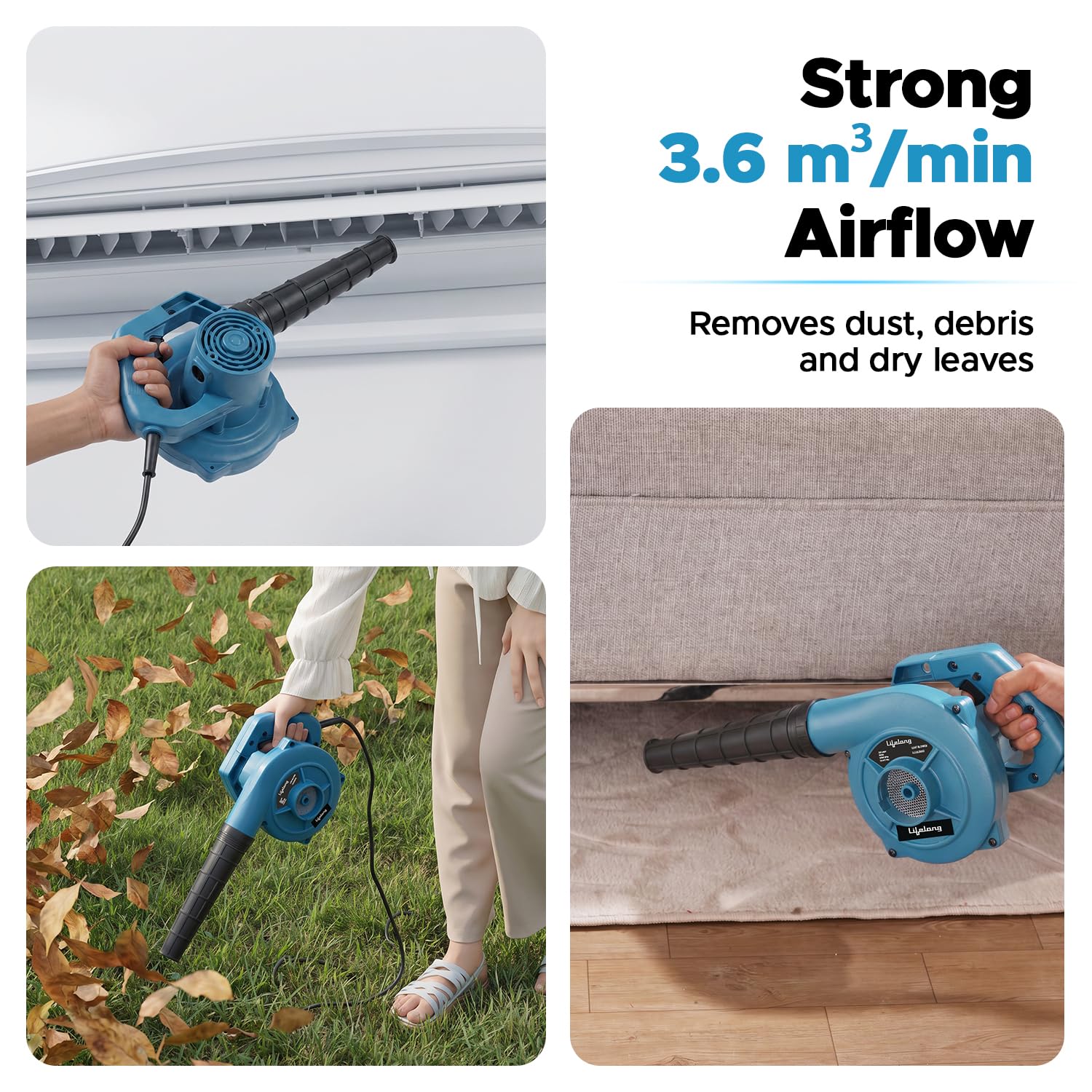 Lifelong Blower for Cleaning | 550W, 14000 RPM Copper Motor, 3.6 m³/min Airflow