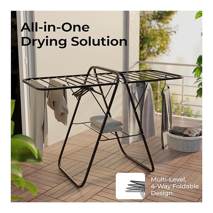 Lifelong Foldable Cloth Drying Stand – Durable, Space-Saving Laundry Rack