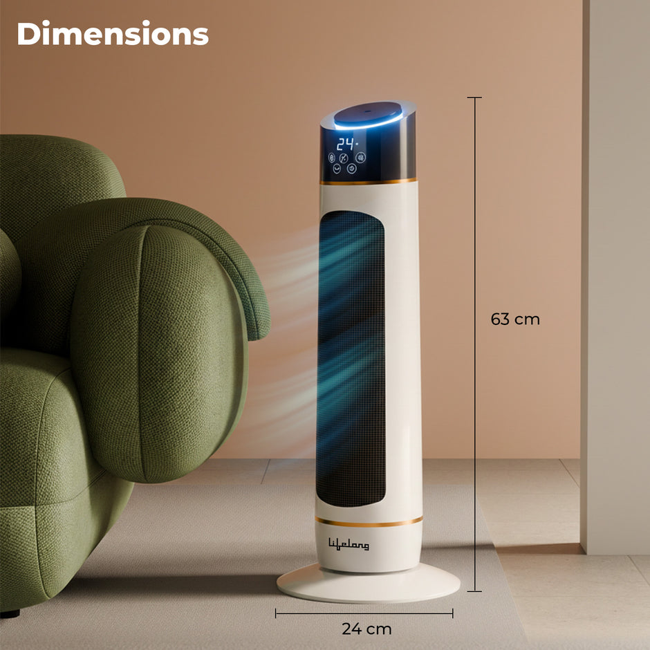 Lifelong PTC Room Heater for Home in Winter | 2000W with Humidification | Bedroom Electric Heater with RGB Light & Remote | 2in1 Fan Mode & Warm Wind | Low Noise, Energy Efficient & Portable Heater