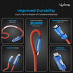 Lifelong Electronics 60W PD USB Type C to Type C Fast Charging Cable with RGB Light | High Speed Data Cable | Strong Nylon Braided & Tangle Free | iPhone 16/15/14, Android, Tablet, Laptop etc. | 1.25M