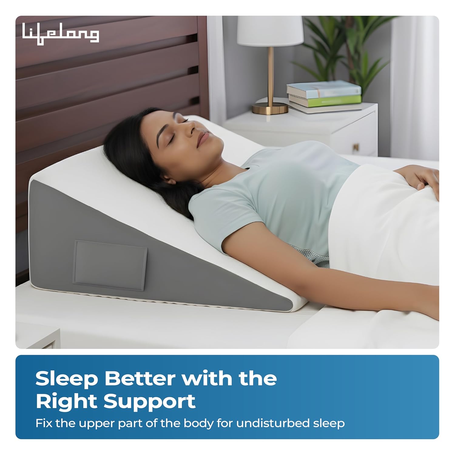 Lifelong Wedge Pro Pillow | Memory Foam for Neck Pain & Shoulder Pain