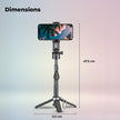 Lifelong Selfie Stick Tripod with Magsafe & Wireless Bluetooth Remote | Lightweight & Portable| Extendable Cell Phone Stand with Phone Clamp & Magnetic Ring | Ideal for iPhone & Android Mobile