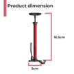 Lifelong Portable High Pressure Bicycle Air Pump | Hand Air Pump to Upto120 PSI | Durable Metal Body with Foldable Base |Red