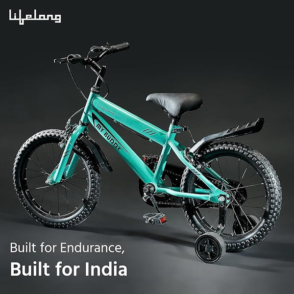 16T Kids Cycle – 95% Pre-Assembled Bike for Boys & Girls (MyBuddy, Green)