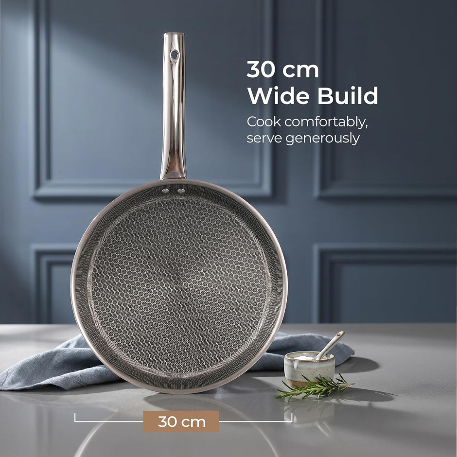 Lifelong Triply Honeycomb Dosa Tawa 28 Cm| 3-Layered SS Construction | Nonstick Coating