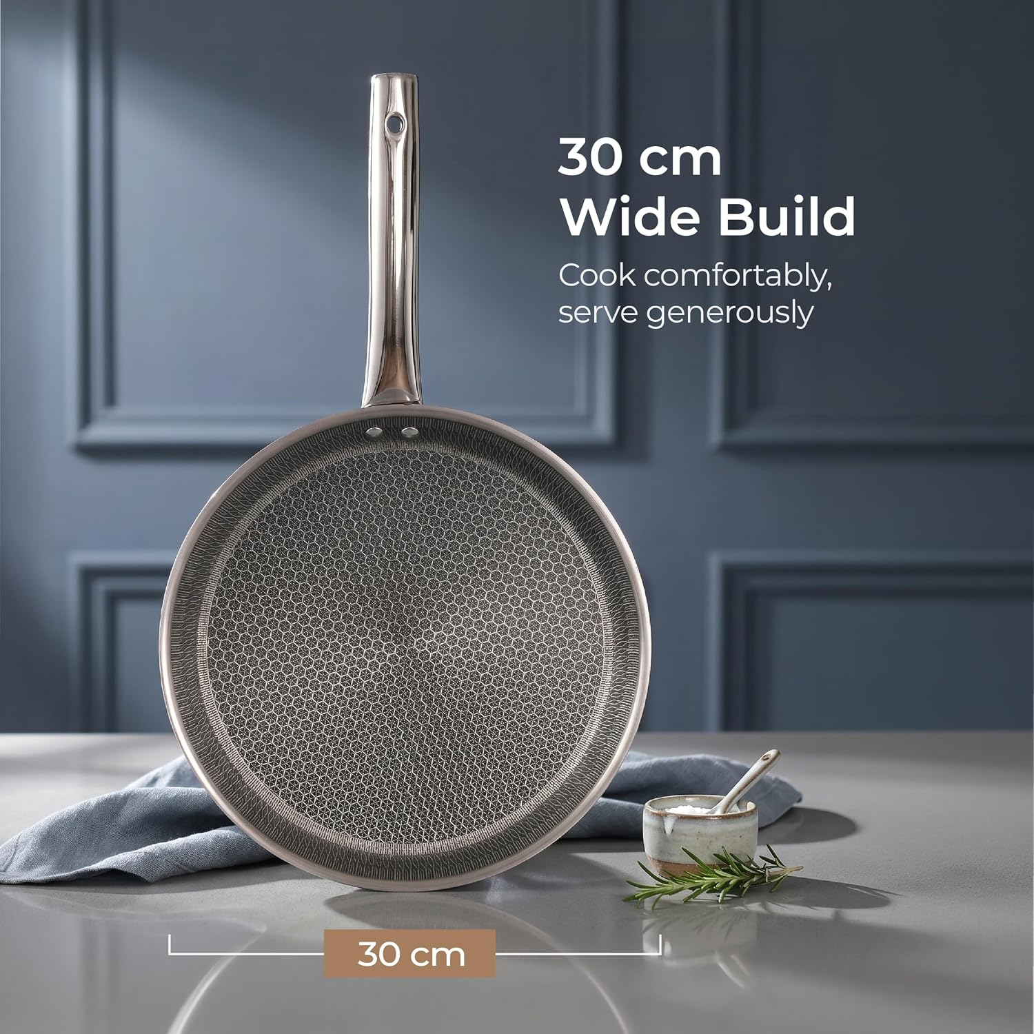 Lifelong Triply Honeycomb Dosa Tawa 28 Cm| 3-Layered SS Construction | Nonstick Coating
