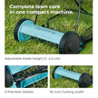 Lifelong 16-Inch Manual Lawn Mower, 5-Blade Reel Cutter with 30L Grass Catcher