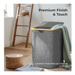 Lifelong Laundry Basket with Lid – 2 Compartment Foldable Cloth & Toy Storage Bag, Space-Saving Design with Bamboo Frame