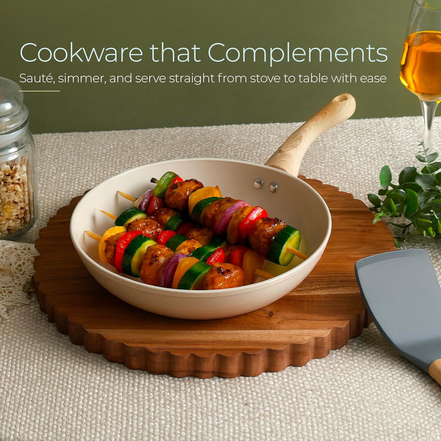 Lifelong Forged Fry Pan 24cm with Glass Lid