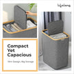 Lifelong Laundry Basket with Lid – 2 Compartment Foldable Cloth & Toy Storage Bag, Space-Saving Design with Bamboo Frame