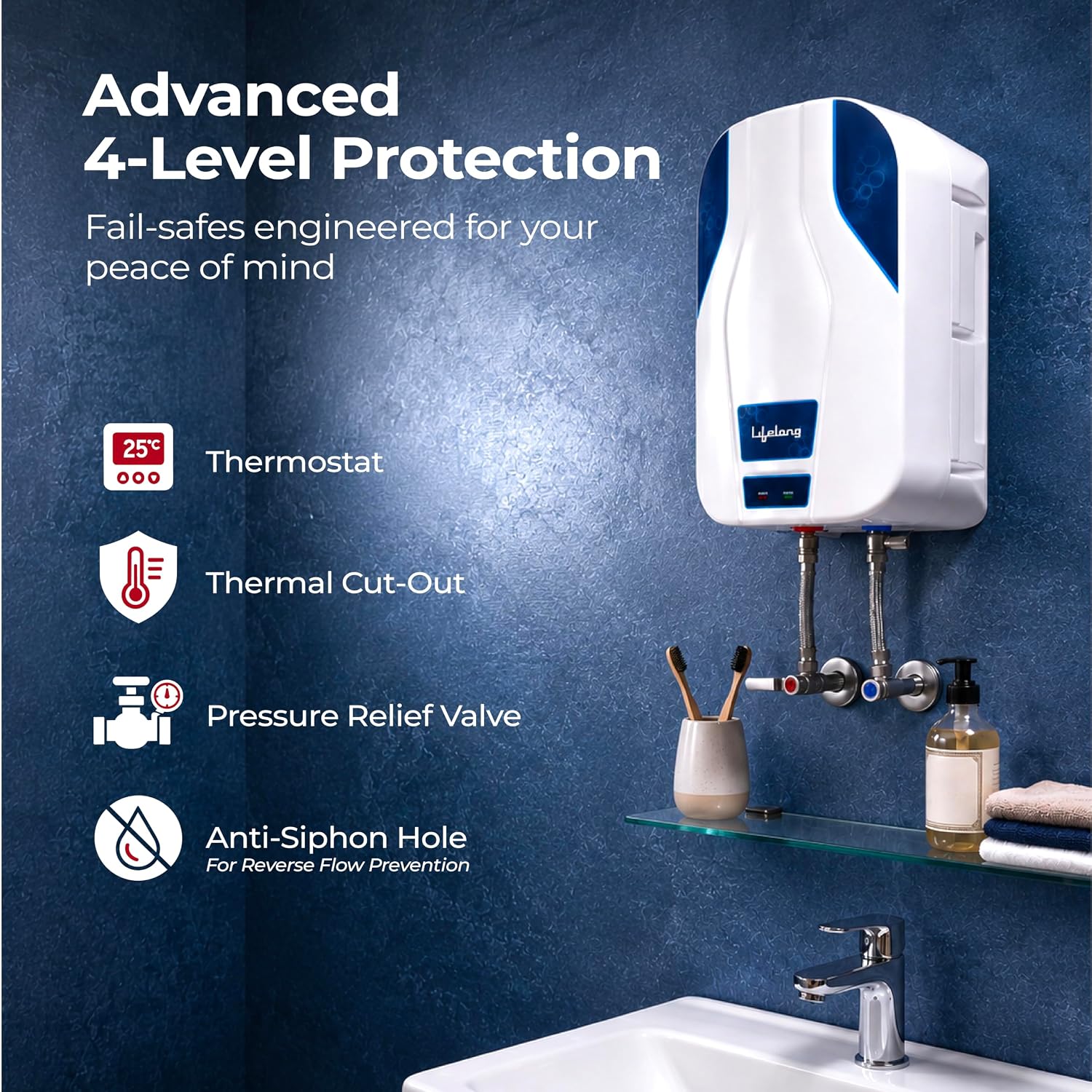 Lifelong Veloz 5.9L 3000W Instant Water Heater Geyser