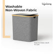 Lifelong Laundry Basket with Lid – 2 Compartment Foldable Cloth & Toy Storage Bag, Space-Saving Design with Bamboo Frame