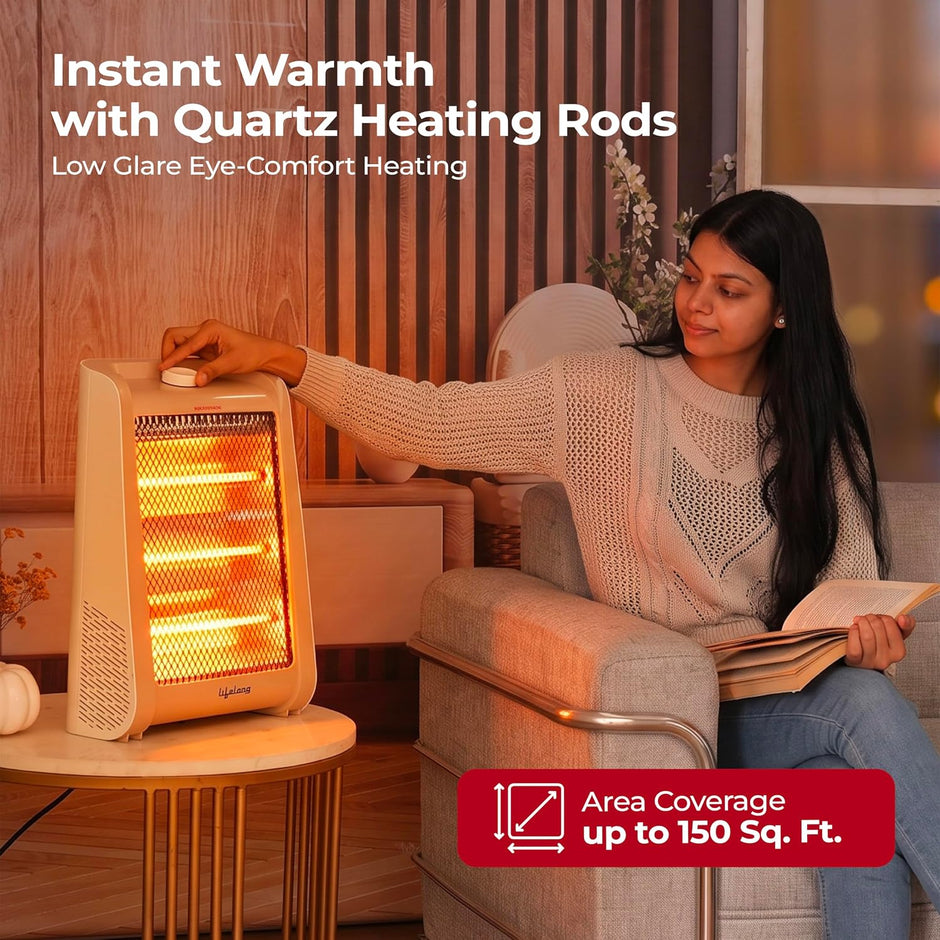 Lifelong 1200W Quartz Room Heater | Three Heating Modes