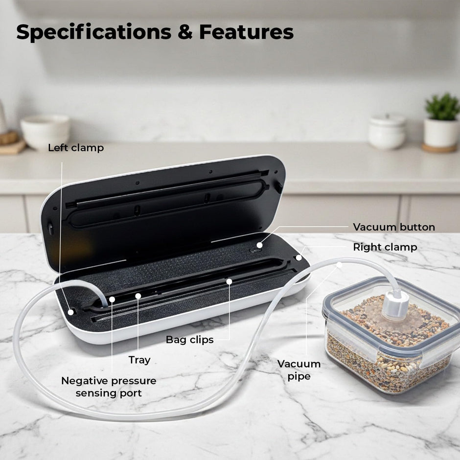 Lifelong Vacuum Sealer Machine for Dry & Wet Food Packing | Automatic Seal with Compact Design & Digital Display | Food Sealer with Vacuum Bags, One-Touch Operation & Airtight Storage Preservation