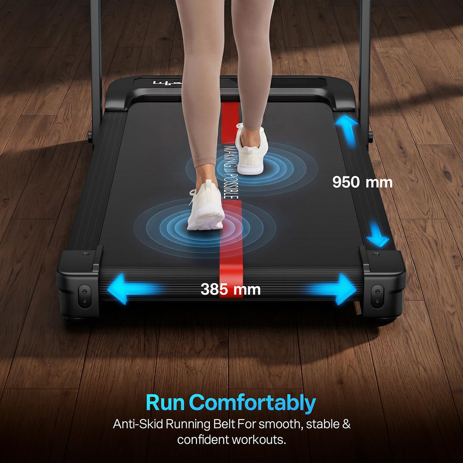 Lifelong 4 HP MotorizedTreadmill for Home|2-Level Manual Incline |Speed 1-10 km/h |LED Display|12 Workout Programs |100 kg Capacity |Gym Equipment for Home Workout| Foldable Handle| iPad & Phone Stand