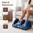 Lifelong Foot Massager for Pain Relief |Corded Electric Calf & Feet Massager for Home with Rolling, Shiatsu, Kneading & Heat |Blood Circulation, Muscle Relaxation, Deep Tissue Massager|15Min Auto Off
