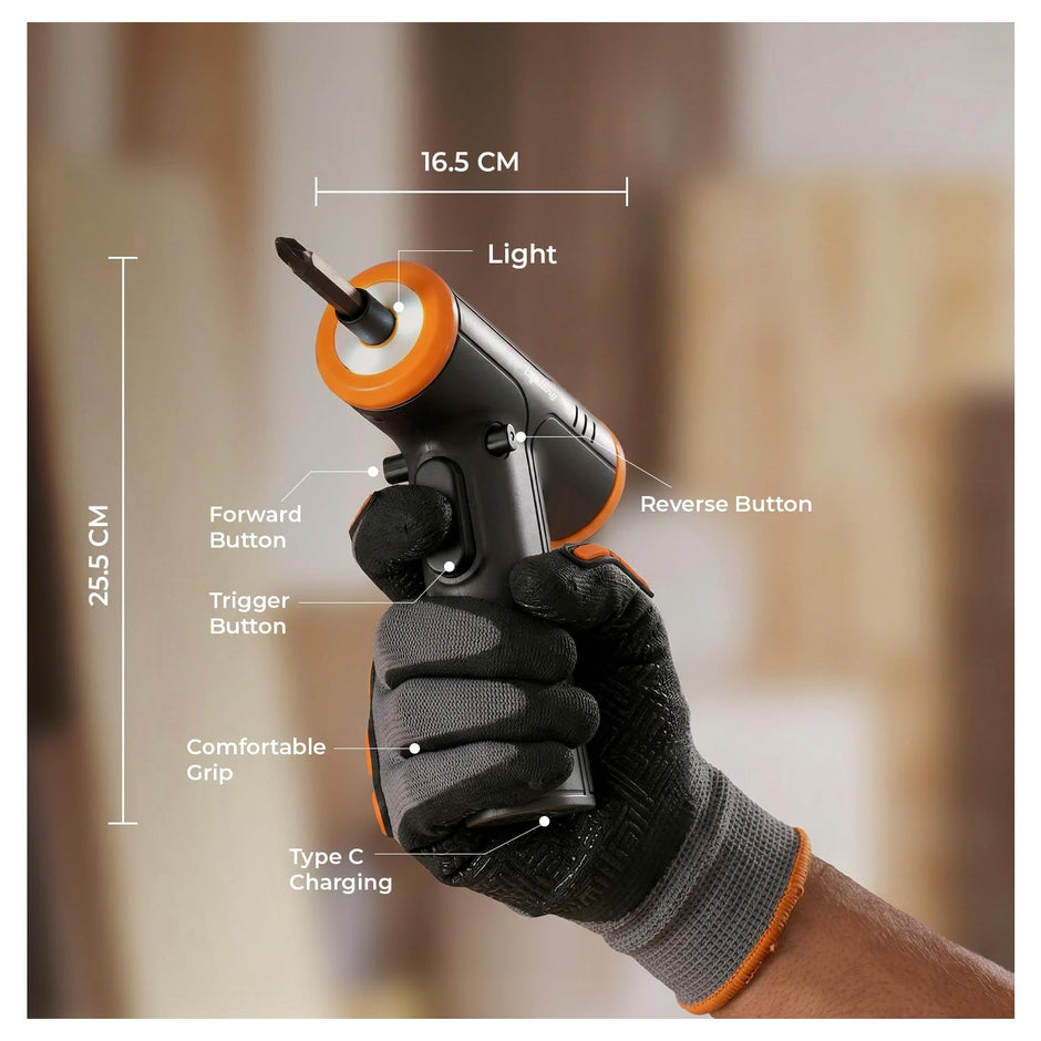 Lifelong Rechargeable Screwdriver Tool Kit Set with Drill Bits for Home Use - 35 Pcs | 4.0 V & 250 RPM |Cordless Portable Tool Box with LED Worklight, Long & Extendable Bits for Hard to Reach Place