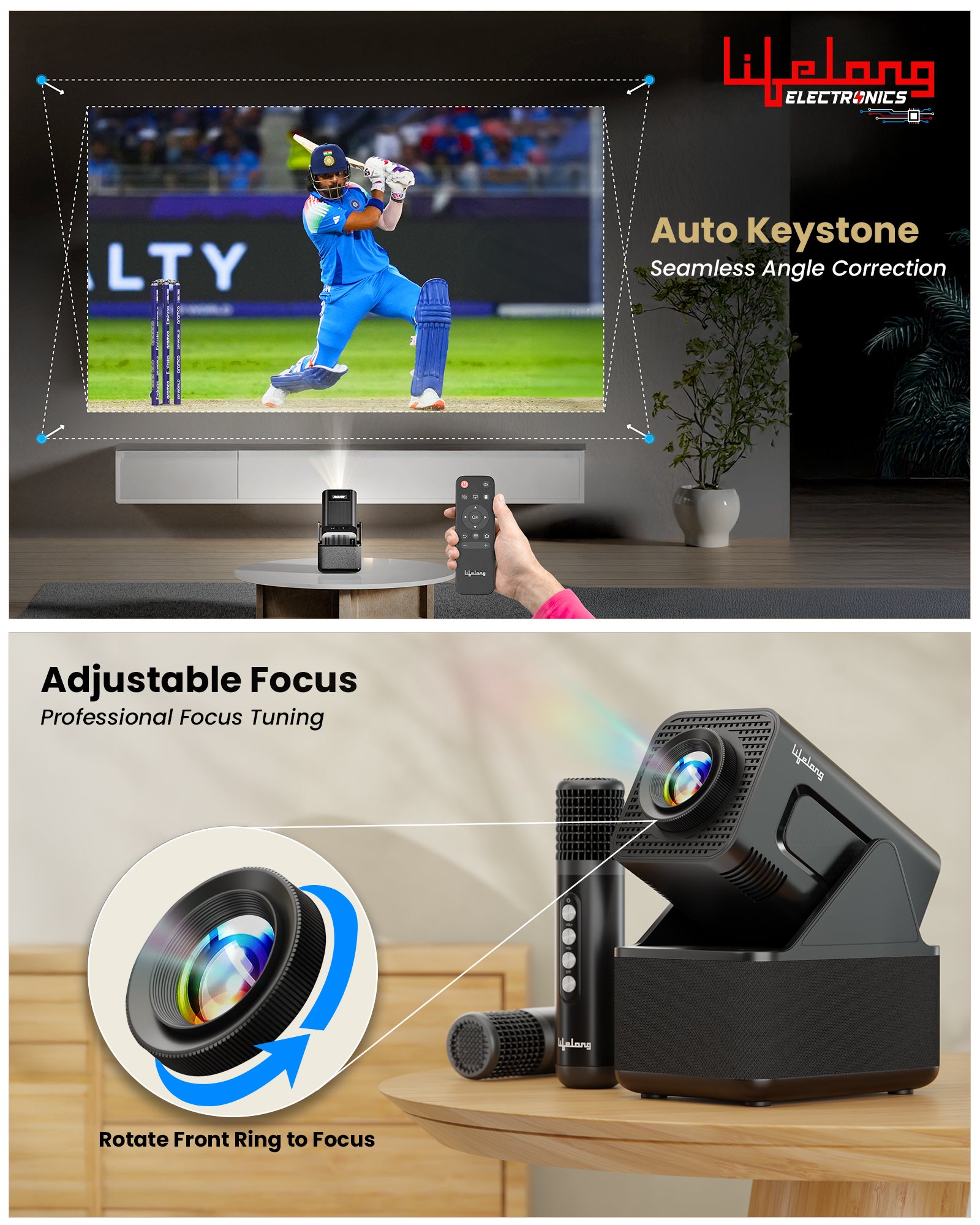 ROAR 20W Karaoke Projector with 2 Wireless Mics