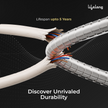 Lifelong 60W PD USB Type C to Type C Metal Coiled Fast Charging Cable | High Speed Data Cable | Aluminum Alloy & Tangle Free | iPhone 16/15/14, Android, Laptop, Tablet etc. | 1.25M