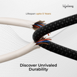 Lifelong Electronics 60W PD USB Type C to Type C Magnetic Coiled Fast Charging Cable | High Speed Data Cable | Strong Nylon Braided & Tangle Free | iPhone 16/15/14, Android, Laptop, Tablet etc | 1.25M